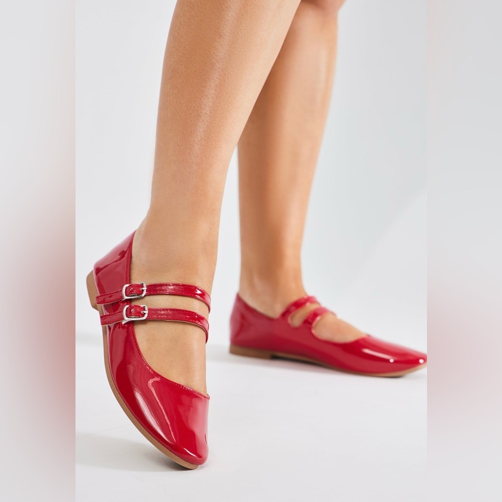 Strollin' Around Mary Jane Flats-Red
